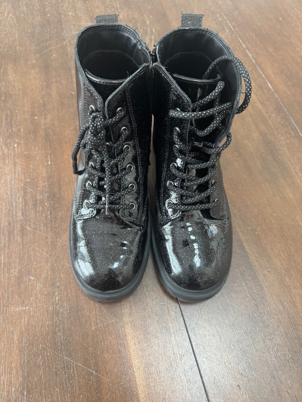 Girls glitter Combat boots